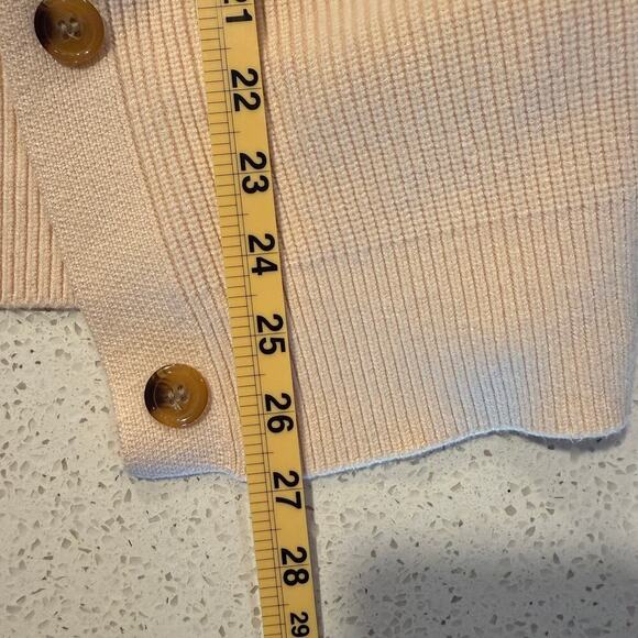 Lillusory Oversized Button-Front Cardigan Sweater Beige Ribbed Knit Size M - Picture 9 of 10